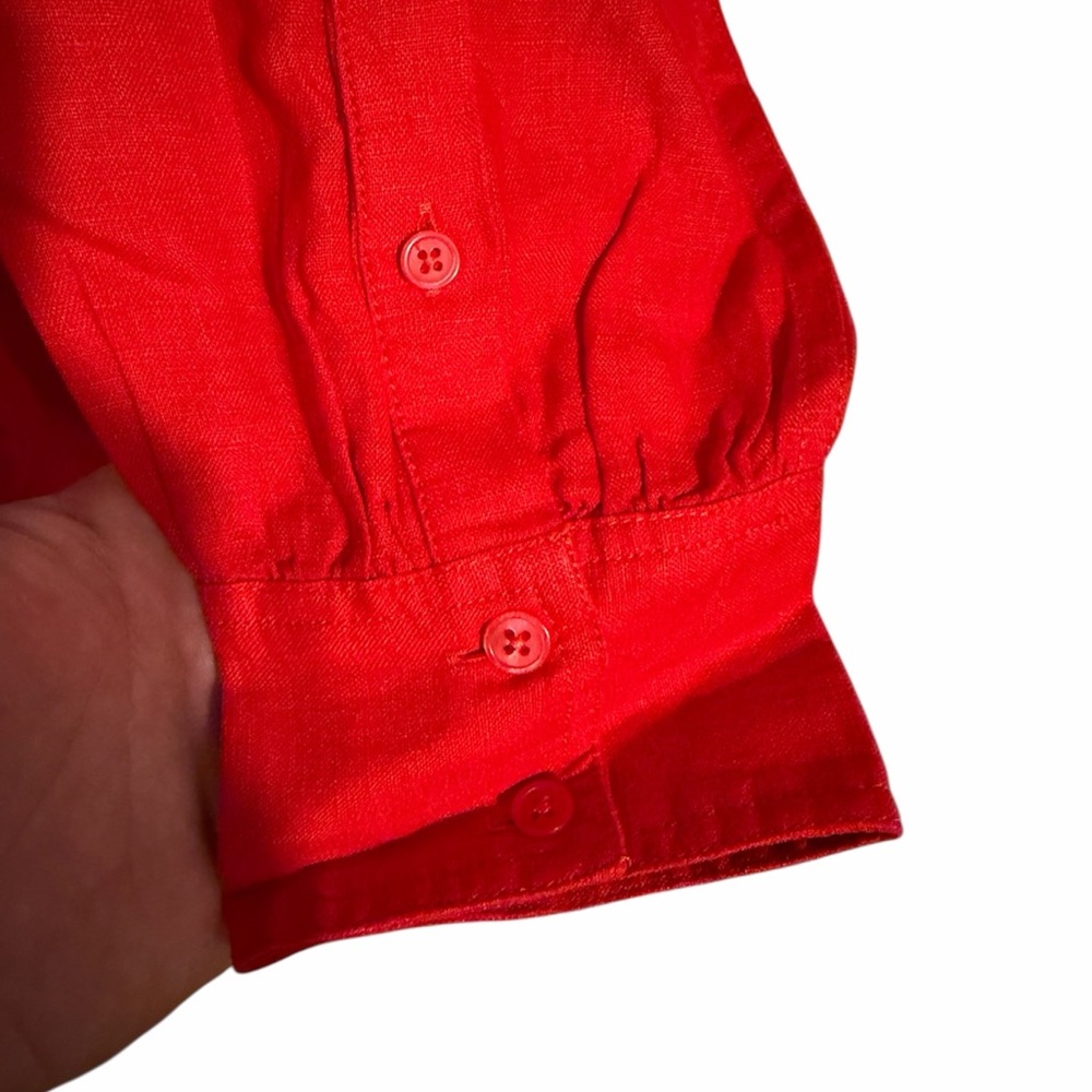 J Crew red linen Cabana dress - Picture 7 of 9